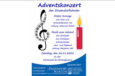 Zinzendorfschulen laden zum Adventskonzert